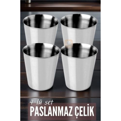 Mey İthalat® Çelik Bardak Seti 4 Adet Fazio Giacinto Design 719313