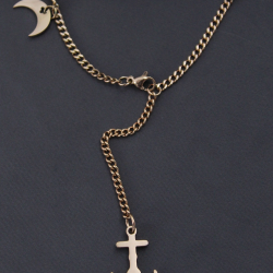 Mey İthalat® Çelik Rose Renk Çapa Tasarımlı Kadın Kolye