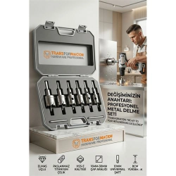 Mey İthalat®  Çelik Usta Serisi 6'lı Titanyum Elmas Uçlu Metal & Çelik Delme Panç Seti 723028