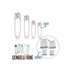Mey İthalat® Çengelli İğne 4 Boy 56 Adet 717557