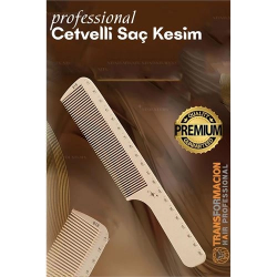 Mey İthalat® Cetvelli Saç Kesim Tarağı - Berber Kuaför Saç Kesim Tarağı Profesyonel 721785