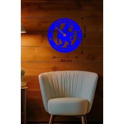 Mey İthalat® Chelsea FC Logolu Ahşap Duvar Saati - 40x40 cm Taraftar Hediyesi