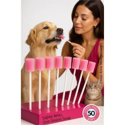 Mey İthalat® Chloe-Anne Serisi 50'liKedi & Köpek Diş Temizleme ve Profesyonel Ağız Bakım Swabı