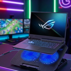 Mey İthalat® Çift Fanlı Laptop Soğutucu Stand 17 İnç Uyumlu 8 Kademeli Ayarlı USB Girişli