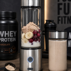 Mey İthalat® Çift Hazneli Cam Blender USB Şarjlı Smoothie ve Buz Kırıcı Blender