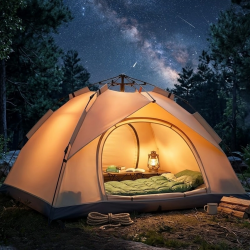 Mey İthalat® Çift Katmanlı Kamp Çadırı Otomatik Kurulum Suya Dayanıklı Outdoor Çadır