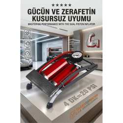 Mey İthalat® Çift Pistonlu Profesyonel Ayak Pompası - Yüksek Basınçlı Ultra Performans Serisi 425582