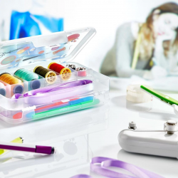 Mey İthalat®  Çift Taraflı Bölmeli Hobi Dikiş Kutusu Ardunio Malzeme Kutusu