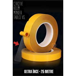 Mey İthalat® Çift Taraflı Yapıştırıcı Bant Ultra İnce 25 Metre 720774