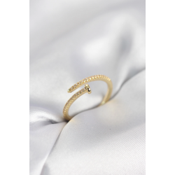 Mey İthalat® Çivi Model Zirkon Taşlı Gold Renk Kadın Yüzük
