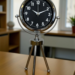 Mey İthalat®  Classic Tasarım Üç Ayaklı Metal Masa Saati