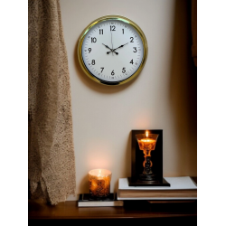 Mey İthalat® Classic White Gold 40 Cm Metal Duvar Saati