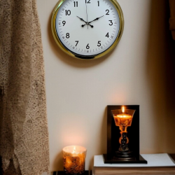 Mey İthalat® Classic White Gold 40 Cm Metal Duvar Saati