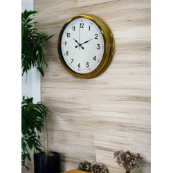 Mey İthalat® Classic White Gold 40 Cm Metal Duvar Saati