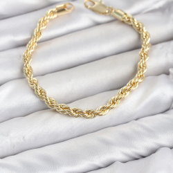 Mey İthalat® CM Burgu Model Gold Renk Pirinç Kadın Bileklik