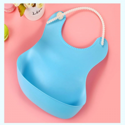 Mey İthalat®  Çocuk Bebek Mama Önlüğü Dökülme Engelleyici Bükülebilir Mavi