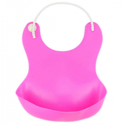 Mey İthalat®  Çocuk Bebek Mama Önlüğü Dökülme Engelleyici Bükülebilir Pembe