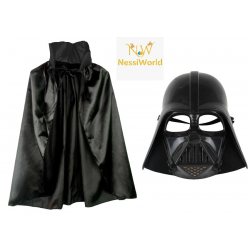 Mey İthalat® Çocuk Boy Yıldız Savaşları Darth Vader Maskesi ve 90 cm Pelerin Seti Siyah