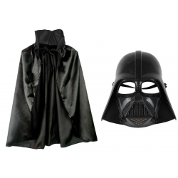Mey İthalat® Çocuk Boy Yıldız Savaşları Star Wars Darth Vader Maskesi ve 90 cm Pelerin Seti Siyah