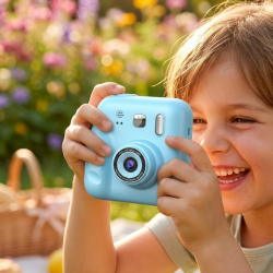 Mey İthalat® Çocuk Kamera Anında Baskı Özellikli 4 Rulo Kağıt ve 5 Kalem Hediyeli