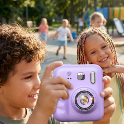 Mey İthalat® Çocuklar İçin Anında Baskılı Kamera HD Ekran 4 Rulo Kağıt 5 Kalem Set Hediyeli