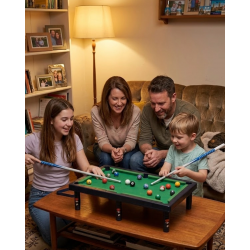 Mey İthalat® Çocuklar İçin Bilardo Seti Masaüstü Snooker ve Pool Oyuncak