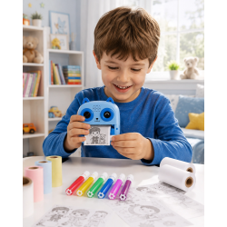 Mey İthalat® Çocuklar İçin Termal Baskılı Dijital Fotoğraf Makinesi Ön ve Arka Kameralı