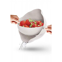 Mey İthalat®  Çok Amaçlı 360 Derece Dönebilir Pratik Hazneli Mutfak Süzgeç Elek