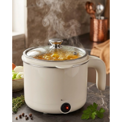 Mey İthalat® Çok Amaçlı Elektrikli Pişirici 1 Litre Mini Elektrikli Tencere Buharda Pişirme Özellikli