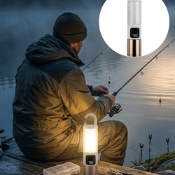 Mey İthalat® Çok Amaçlı Kamp Feneri USB Şarjlı Çift Işık Kaynaklı Güç Ekranlı LED Aydınlatma