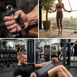Mey İthalat® Çok Amaçlı Spor Seti Atlama İpi El Yayı Karın Kas Aleti