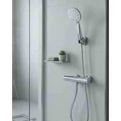 Mey İthalat® Çok Fonksiyonlu 4 Modlu El Duşu Başlığı Krem Duş Seti Spiral Hortumlu