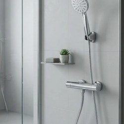 Mey İthalat® Çok Fonksiyonlu 4 Modlu El Duşu Başlığı Krem Duş Seti Spiral Hortumlu