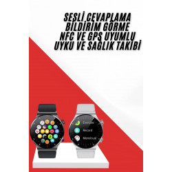 Mey İthalat® Çok Fonksiyonlu Akıllı Saat Bluetooth Bağlantılı Çağrı Cevaplayabilen Uzun Pil Ömrü