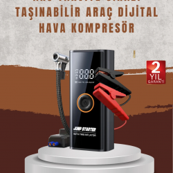 Mey İthalat® Çok Fonksiyonlu Araç Yol Yardım Kiti Jump Starter ve Lastik Pompası