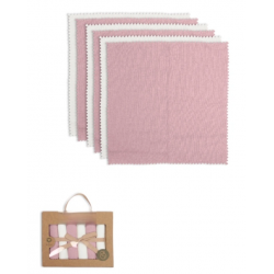 Mey İthalat® Colours Kutulu 6lı Penye Mendil 20x20 90161 Ekru Gül Kurusu