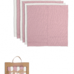 Mey İthalat® Colours Kutulu 6lı Penye Mendil 20x20 90161 Ekru Gül Kurusu
