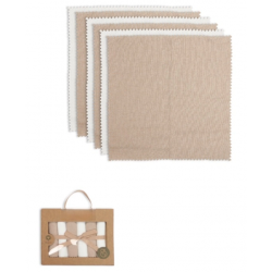 Mey İthalat® Colours Kutulu 6lı Penye Mendil 20x20 90161 Ekru Kahve