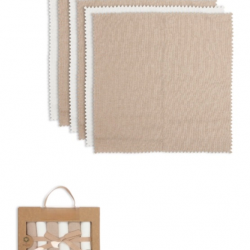 Mey İthalat® Colours Kutulu 6lı Penye Mendil 20x20 90161 Ekru Kahve