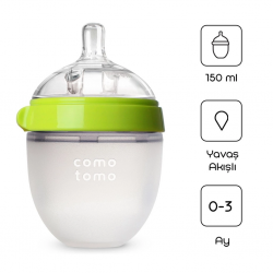 Mey İthalat® Comotomo Antikolik Silikon Biberon 150 ml 0-3 Ay Yeşil
