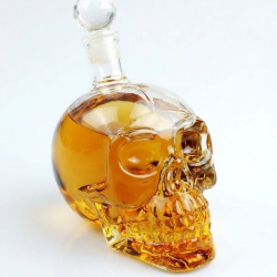 Mey İthalat® Crystal Head Kuru Kafa Cam Şişe  Hediyelik Sürahi (350 ML)