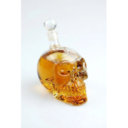 Mey İthalat® Crystal Head Kuru Kafa Cam Şişe Viski Likör Hediyelik Sürahi (1000 ML)