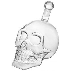 Mey İthalat® Crystal Head Kuru Kafa Cam Şişe Viski Likör Hediyelik Sürahi (550 ML)