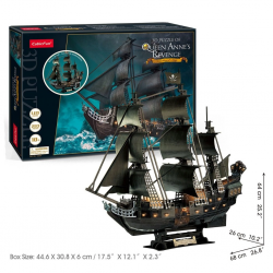 Mey İthalat®  CubicFun Queen Anne's Revenge 3D Puzzle 293 Parça LED Işıklı