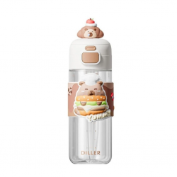 Mey İthalat® D2551 DILLER 600 ML BOYUN ASKILI TRITAN SU MATARASI