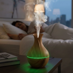 Mey İthalat® Damla Model Akasya Renk Hava Nemlendirici – Ultrasonik Soğuk Buhar Makinesi, LED Işıklı Masaüstü Oda Nemlendirici