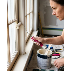 Mey İthalat® Dar Alan Boyama Rulosu 10 Cm Boya Fırça Seti 6 Adet Yedek Rulo Hediyeli