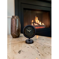 Mey İthalat® Dark Elegance 25 x 20 Cm Metal Siyah Masa Saati