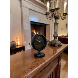 Mey İthalat® Dark Elegance 25 x 20 Cm Metal Siyah Masa Saati