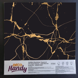 Mey İthalat® DecoHandy Yapışkanlı Pvc Yer Karosu 30x30cm 4'Lü Paket - Black Edition 0,36m2
